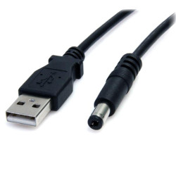Kabel USB Złącze A USB A Złącze B Cylindryczne złącze zasilająca dł. 2m Kabel zasilający USB USB 2.0 kolor: Czarny