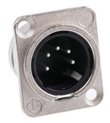Złącze XLR 5 -pinowe Montaż na panelu Męski