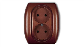 Trend Gniazdo Podwójne B/U Brązowy Metalik 9Gp-2P
