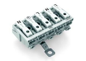 Złączka zasilająca 5-biegunowa ze stopkąmi z stykiem PE 294-5425 /250szt./