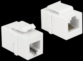 86380 Keystone RJ12 female &gt; RJ12 female Cat.3 white