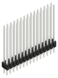 Pin header, 30 pole, pitch 1.27 mm, straight, black, SLVW413030Z