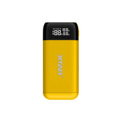 Ładowarka / power bank do akumulatorów cylindrycznych Li-ion 18650 / 20700 / 21700 Xtar PB2S żółty