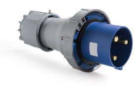 Złącze przemysłowe - zasilające 125A Wtyczka 200 → 250 V. 2P + E RS PRO Niebieski Montaż na kablu IP67