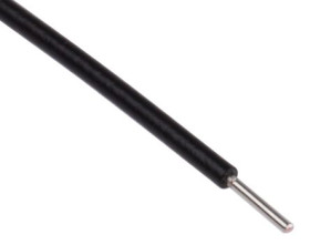 Przewód montażowy 0,52 mm² Czarny Alpha Wire PVC 20 AWG 300 V dł. 30m 1/0,81 mm +105°C AWM/STYLE 1569, CSA