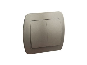 AKORD Wyłącznik schodowy podwójny podświetlany satyna metalik AW6/2L/29 KONTAKT SIMON