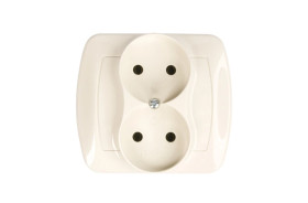 Simon Akord Gniazdo podwójne b/u 16A IP20 beżowe AG2/12