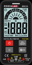 MS0130 TrueRMS Digital Multimeter, 2,000 Counts, 600 V, NCV