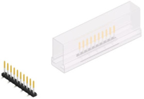 Pin header, 10 pole, pitch 2 mm, angled, black, 10063394