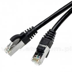 Patchcord S/FTP kat.6A, 1,5m, czarny, LSOH/LSZH