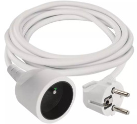 Przedłużacz 1 gniazdo 3m BIAŁY 10A 2,3kW UZIEMIENIE