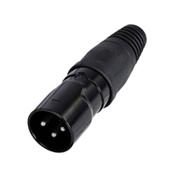 Rean RCX3M-Z-001-1 XLR Connector Plug 3 Pins Straight 1pc