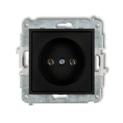 MINI Mechanizm gniazda pojedynczego bez uziemienia 2P (bez przesłon torów prądowych) czarny mat 12MGP-1