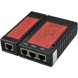 Tester kabli sieciowych LAN RJ45 PoE + RJ12 / RJ11 z diodami LED czerwony NEKU