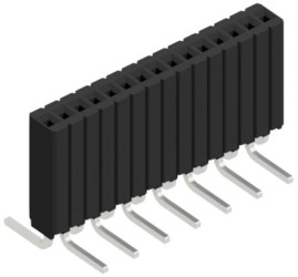 Socket header, 15 pole, pitch 1.27 mm, angled, 10027151