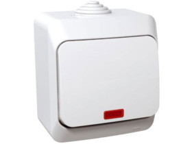 CEDAR PLUS Wyłącznik pojedynczy z podświetleniem IP44 biały WDE000514 SCHNEIDER ELECTRIC