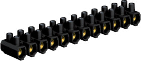 Lustre terminal, 12 pole, 25-35 mm², clamping points: 12, black, screw connection, 125 A, 2056593
