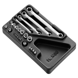 Zestaw nasadek rozmiar napędu 1/2 cala elementy: 24 Facom typ napędu Kwadratowy gniazdo JTX. E8 , E10 , E12 , E14 , E16