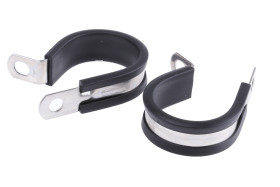 Zacisk typu P Ø zew. 29mm materiał: Stal nierdzewna 304 szerokość 12.6mm kolor Czarny