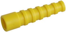 Cable grommet, cable Ø 4.6 to 5.4 mm, RG-58C/U, 0.6/2.8-4.7, L 44.5 mm, plastic, yellow, 100001218