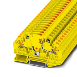 Złączka szynowa do odłączanych obwodów testowych Phoenix Contact poziomy: 2 20 → 10AWGWciskane PTVME 6/S-P YE