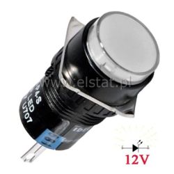 Przełącznik monostabilny okrągły biały, 12V