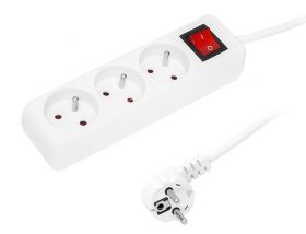 Przedłużacz sieciowy 3 gniazdowy z przełącznikiem 16A 3500W 3m