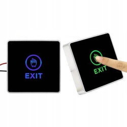 Przycisk wyjścia, otwacia drzwi, natynkowy, dotykowy, podświetlenie LED, NO/NC/COM, czarny 86x86 Fox C2