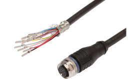 Kabel Połączeniowy, 2M, M12 Żeński (Gniazdo) 12Pin Prosty, Końcówka Wolna,...