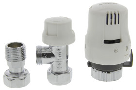 Termostatyczny zawór grzejnikowy 10 barów 0→ +28 °C. Altecnic Kątowy