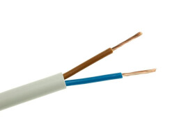 Przewód mieszkaniowy H03VV-F (OMY) 2x0,5 biały 300/300V /50m/