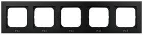 SONATA Ramka pięciokrotna do łączników IP44 czarny metalik RH-5R/33