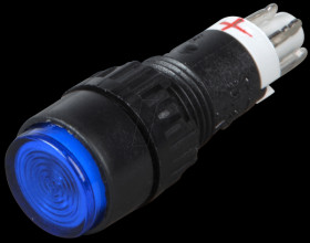 1.15.106.504/1600 Button, 24 V, 0.5 A, 1 NC/1 NO, Ø 9.1 mm, LED, blue