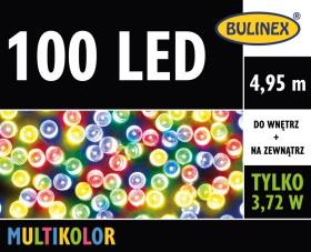 Lampki Bulinex 100led multikolor 4,95m sznur