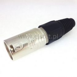 Wtyk mikrofonowy męski niklow. 3pin XLR NEUTRIK