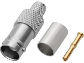 BNC gniazdo 75 Ohm zaciskane na kabel RoHS