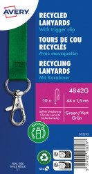 4842G Lanyard, 440 x 15 mm, green, 10 pieces