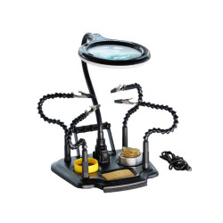 TRZECIA RĘKA UCHWYT MONTAŻOWY 11M-3 Z LUPĄ ELASTYCZNE RAMIONA