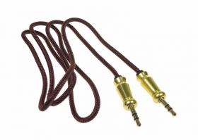 Przyłącze Jack 3.5 - Jack 3.5 - 0.9m - plecione bordowe