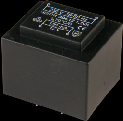 304.12.2 Transformer, Gerth series, 304.xx, 1.8 VA, 2 x 6 V