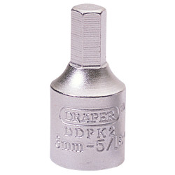 Draper 38321 8mm Hexagon - 5/16&quot; 3/8&quot; Square Drive Drain Plug Key