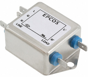 Filtr EMC 10A 1-fazowy 250 V AC/DC 50 → 60Hz 0,87 x 2 mH EPCOS Montaż w obudowie