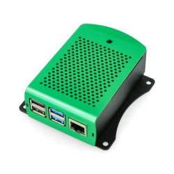 Obudowa do Raspberry Pi 4B aluminiowa VESA - zielona - LT-4B01-A