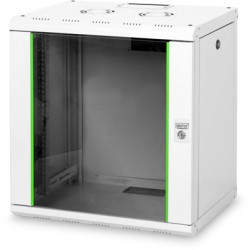 Wall enclosure, 12 U, (H x W x D) 643 x 600 x 450 mm, IP20, sheet steel, light gray, DN-19 12-U