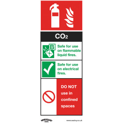 Worksafe SS21V10 Safety Sign CO2 Fire Extinguisher - Self-Adhesive Vinyl - PK10