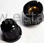 Gałka fi=12/15,5mm oś= 6,4mm czarna śrubka płaska