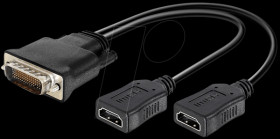 65280 DMS-59 plug &gt; 2x HDMI socket adapter, 20 cm