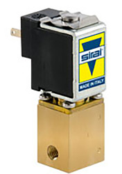 Zawór elektromagnetyczny 24 V DC Sirai 3-drogowy M5 metryczne żeńskie M5 NC