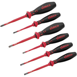 Cimco 117852 VDE Screwdriver Set 6-Piece Electrician&#x27;s Slim Assortment