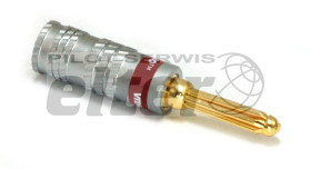 Wtyk bananowy zĹ‚ocony VITALCO LAW44 czerwony